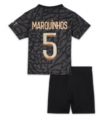 Paris Saint-Germain Marquinhos #5 Replica Third Stadium Kit for Kids 2023-24 Short Sleeve (+ pants)